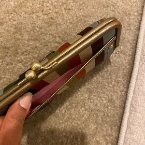 Coach Gold Colorful Wallet Clutch